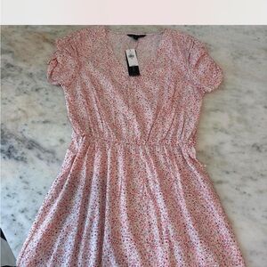 Banana Republic Pink Floral Midi Dress